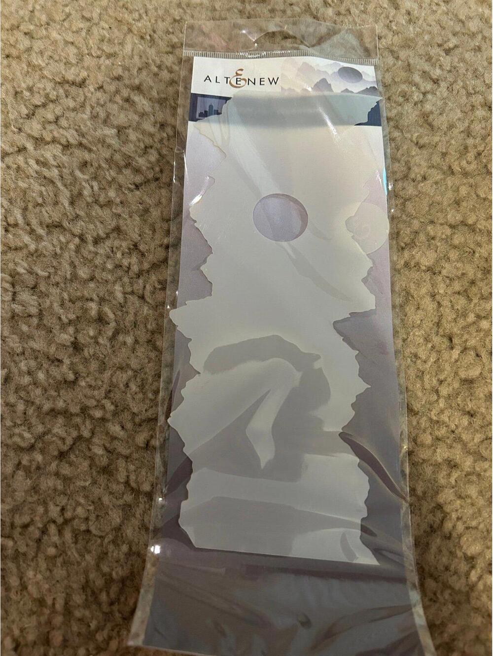 E234 Slim scene building stencil abstract mountain